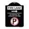Signmission Fire Lane No Parking or Standing Anytime Heavy-Gauge Aluminum Sign, 24" x 18", BW-1824-24007 A-DES-BW-1824-24007 - alternate 1